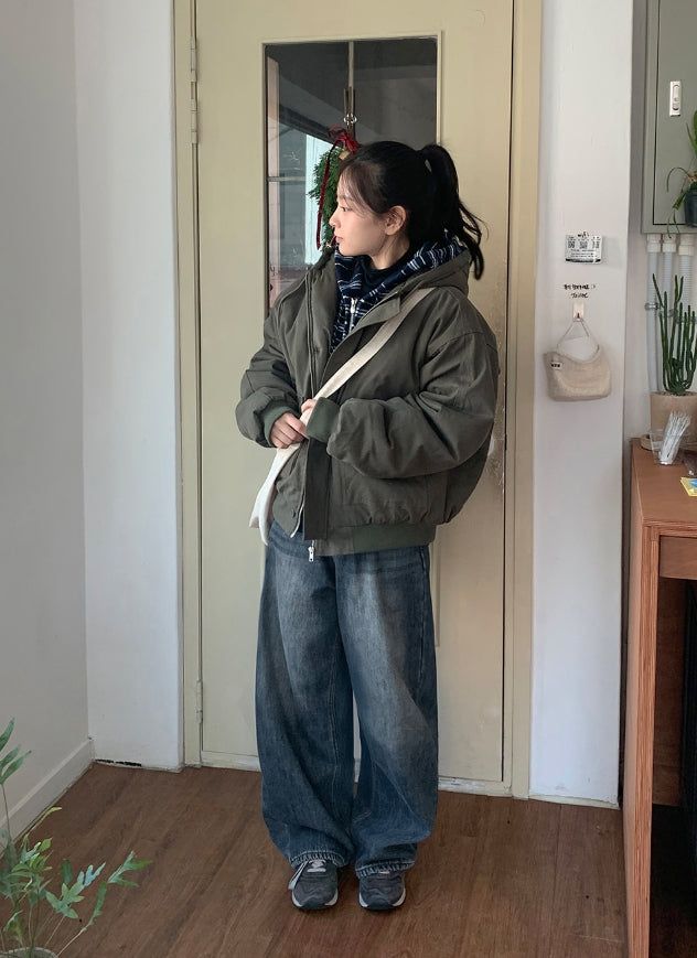 [unisex] Bittori Button Hood Wellon Padding Jumper