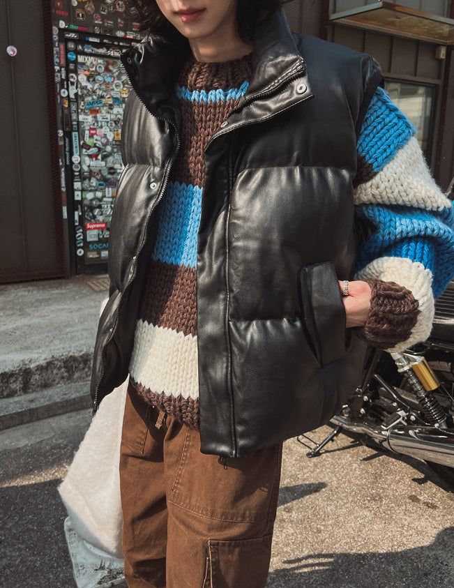Bumbling Leather Vest Padded
