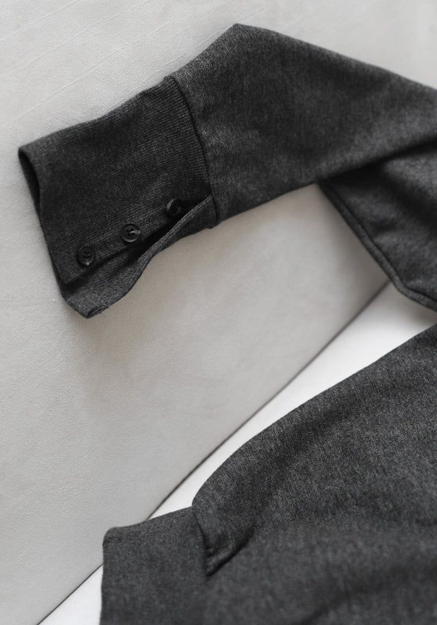 Soft button sleeve sweatshirt