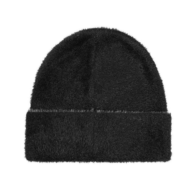 VA Square Jacquard Angora Beanie / Black