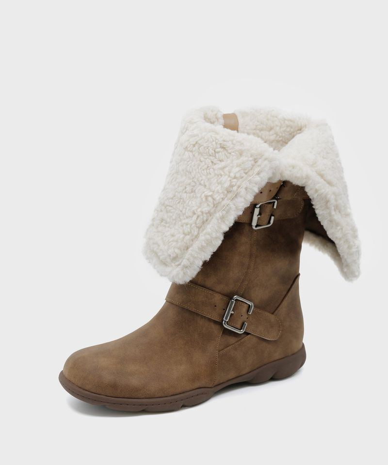 Ember 0034. Belted Fur Boots - 2colors