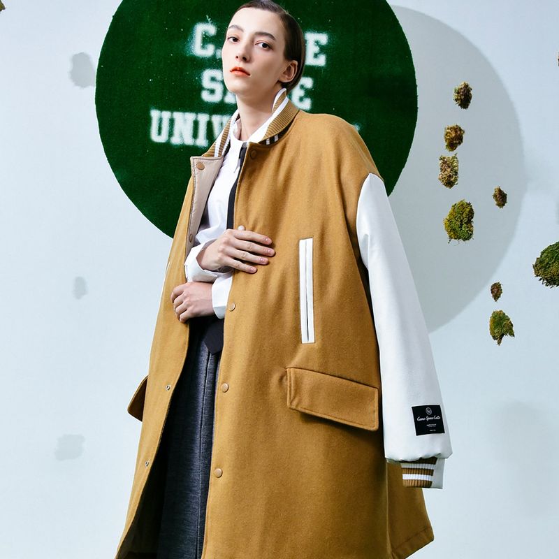 Reversible Wool-Blend Varsity Coat