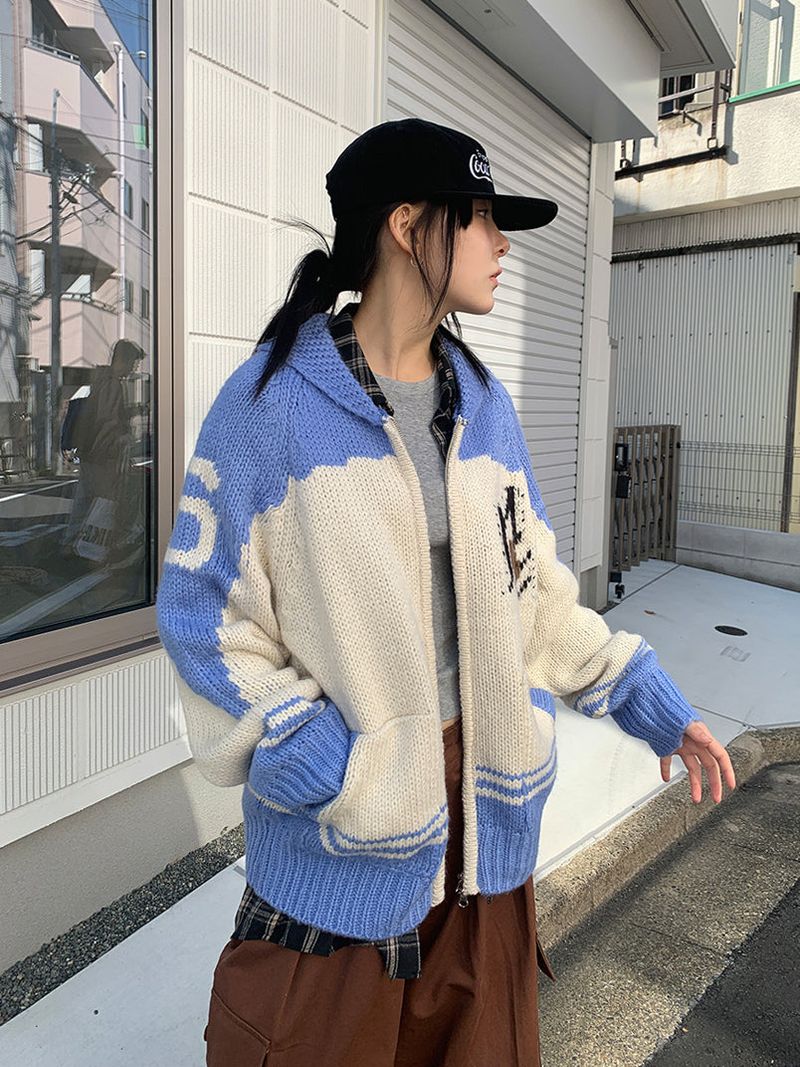 SCOTTISH COWICHAN KNIT ZIP-UP (3C)