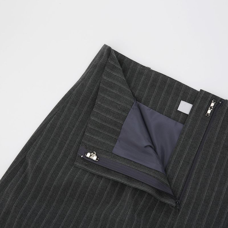 Stripe Long Skirt Grey