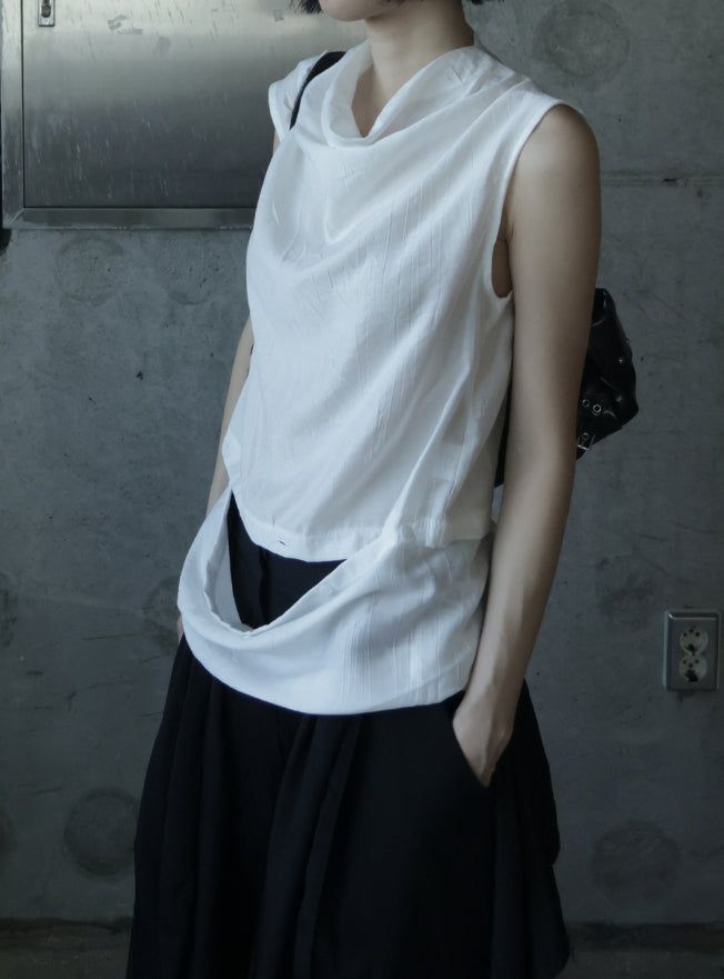Lesia Cutout Cowl Neck Blouse