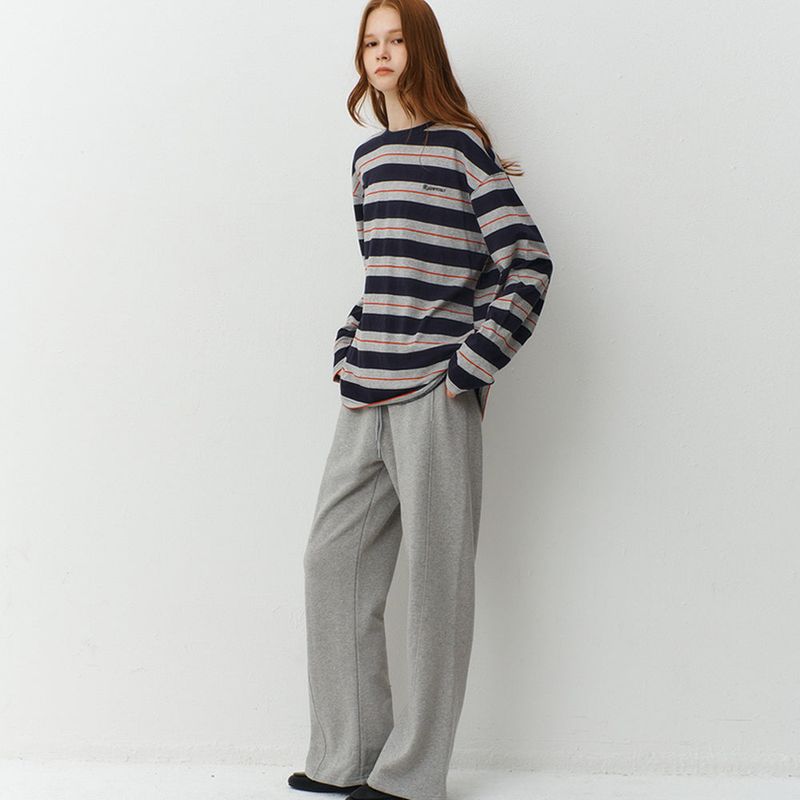 Oversized Stripe T-Shirts_Navy