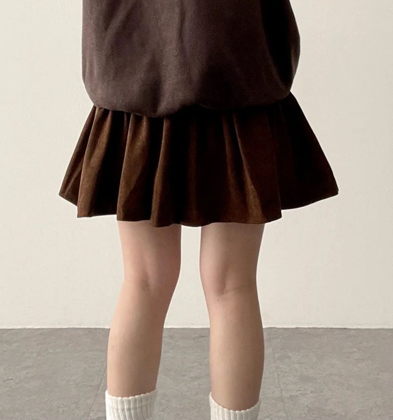 Polen corduroy flared miniskirt