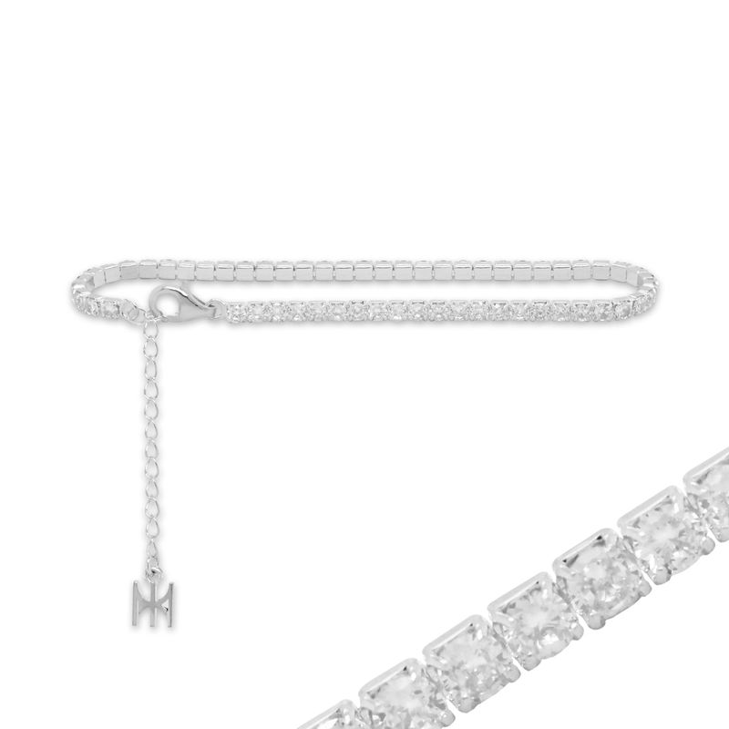 [S925] White Mini Tennis Bracelet (white silver)