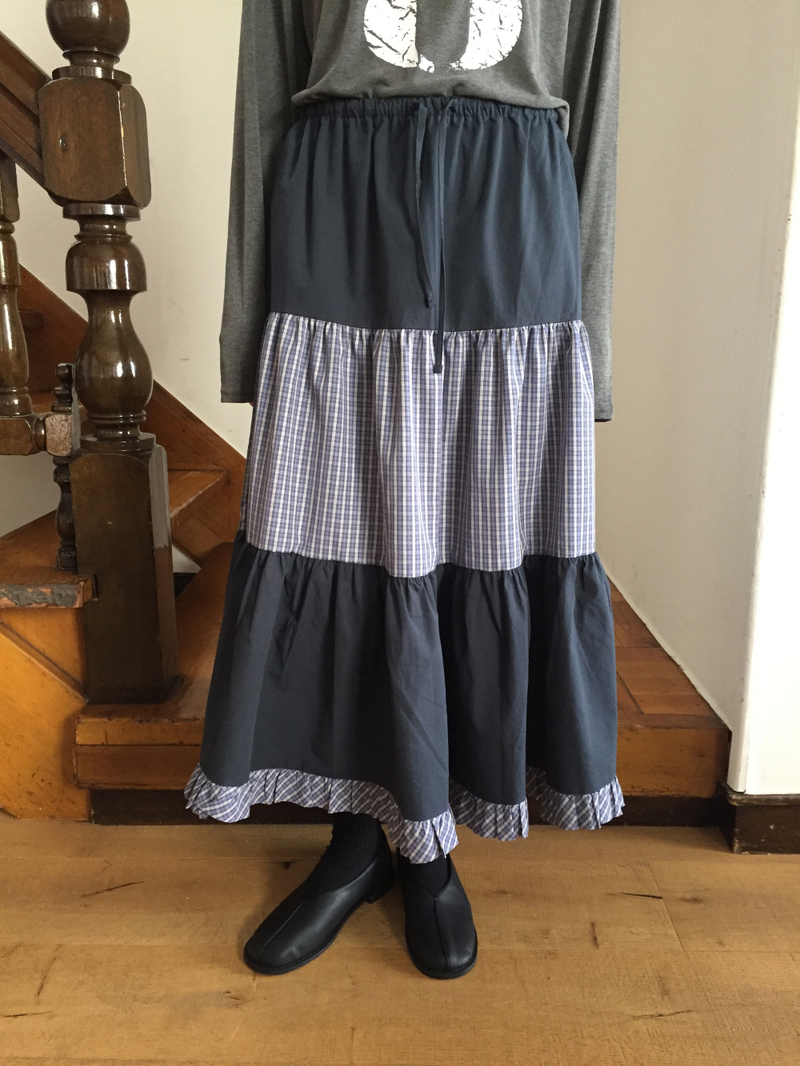 Caro Patchwork Long Skirt (2color)
