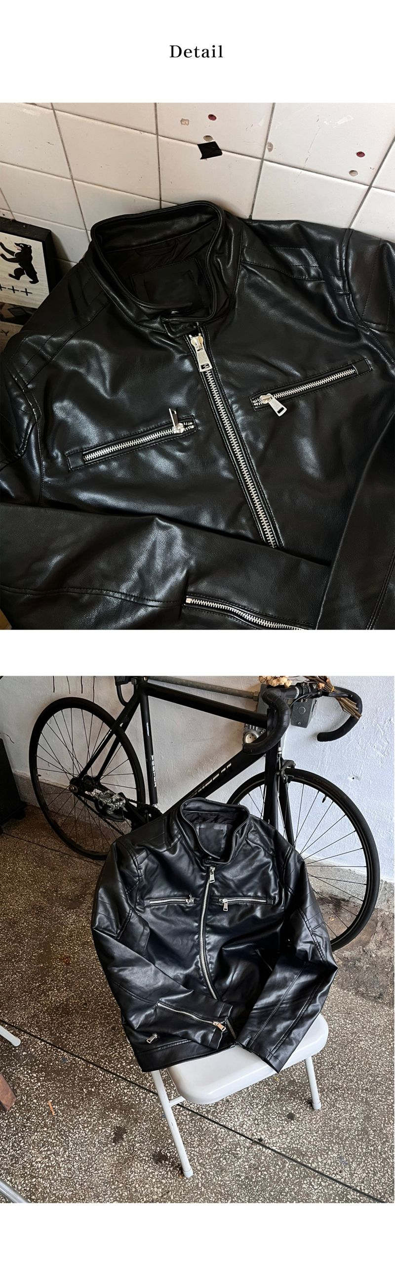[PROMOTION] Vegan leather shoulder patch jacket