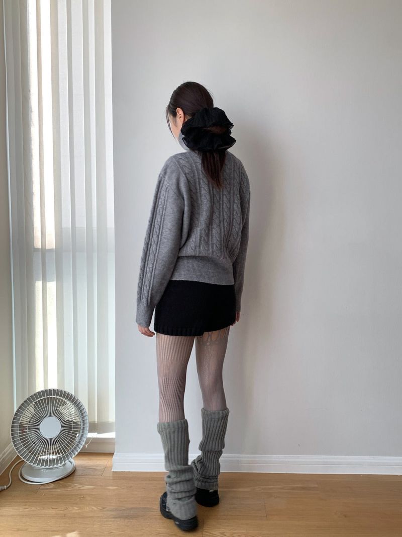 Jacquard Turtleneck Twisted Wool Knitwear
