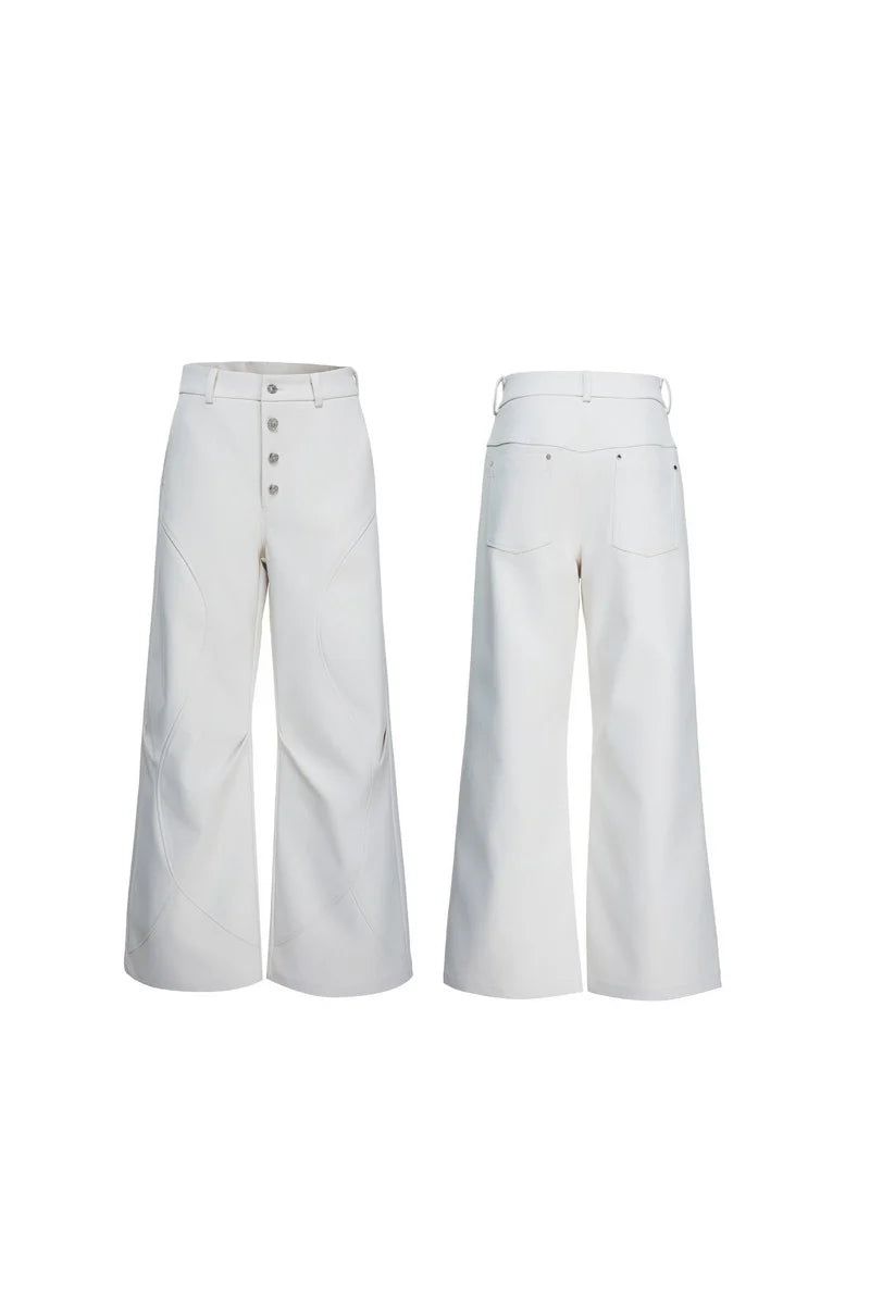 Pleated Flared Tailored Trousers