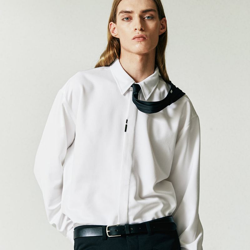 VERTICAL TIP BASIC SHIRT WHITE