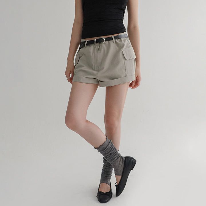 [Atomin] String Cargo Short Pants - 2 color