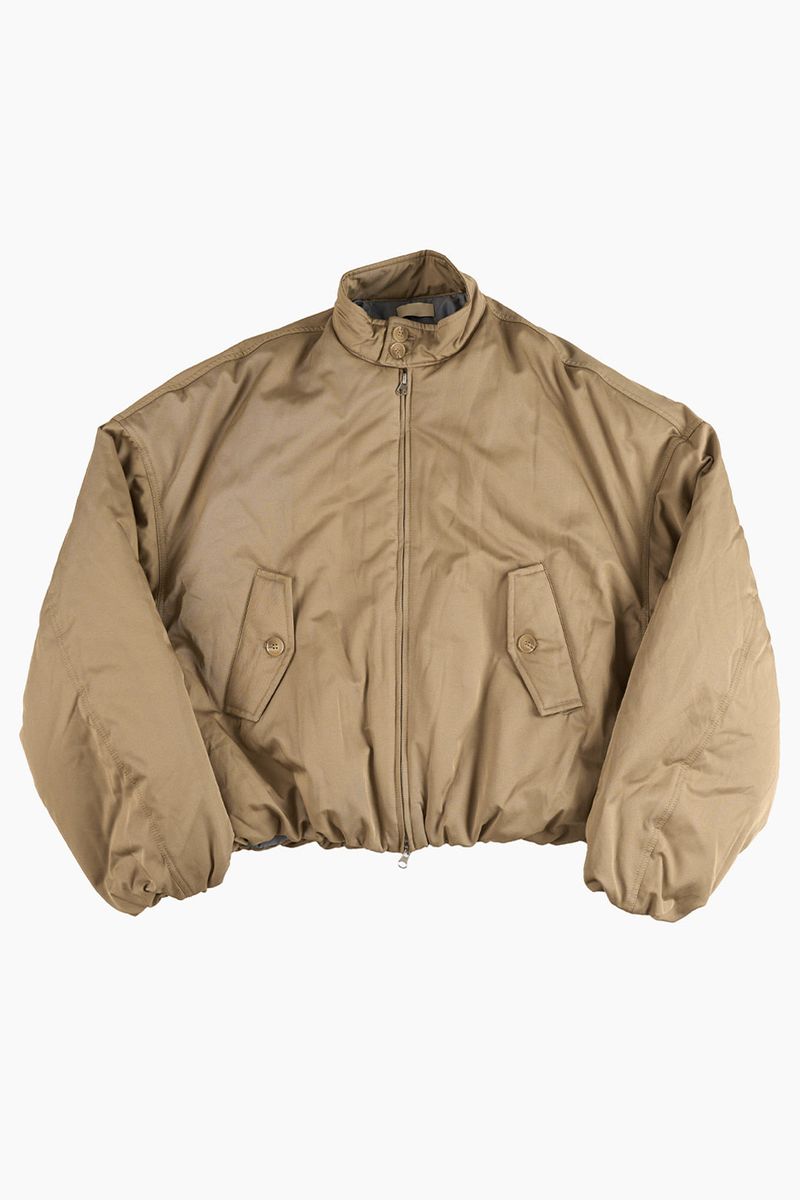 Coated crop padding blouson