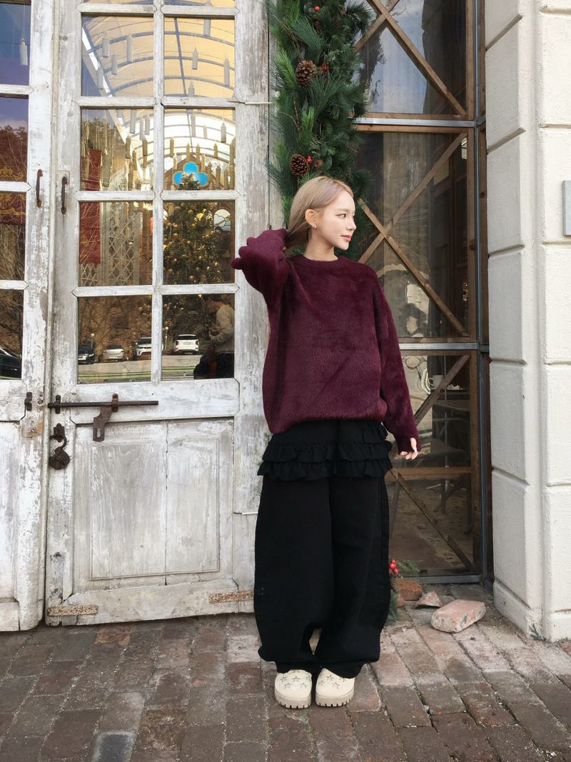 [Year-End Look Recommendation] Point Fingerhole Angora Fur Knit (4c)