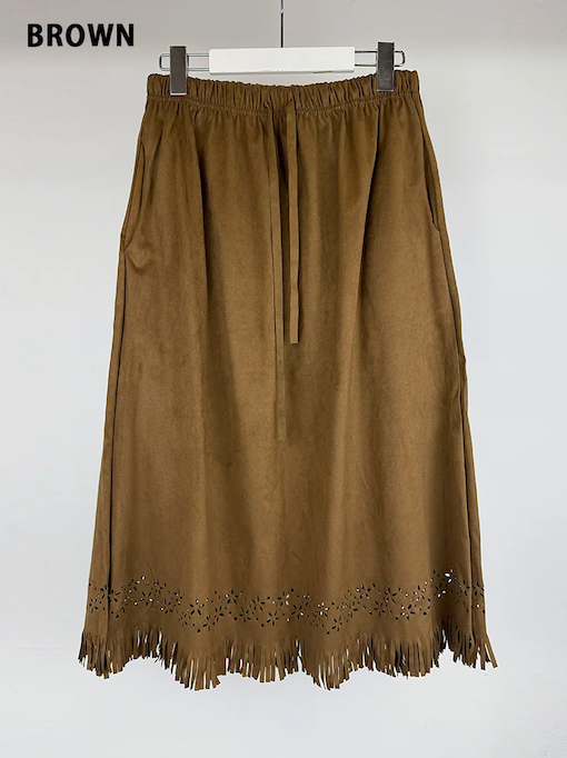 SUEDE PUNCHING SKIRT (3C)