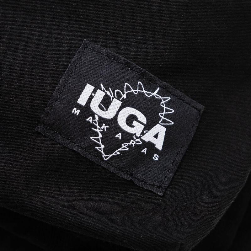 Printed Twill Pocket Backpack (Black)
