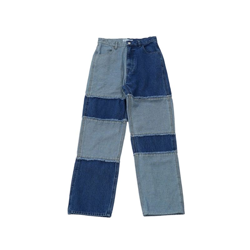 patchwork denim pants