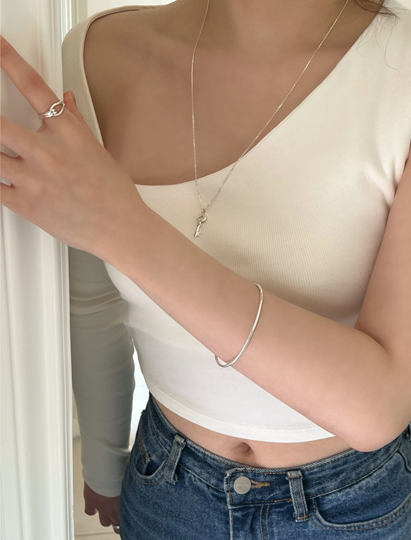 Key of heart necklace (silver)