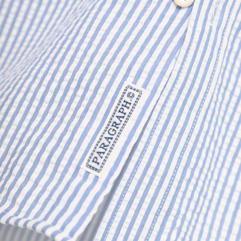 PARAGRAPH HERITAGE OVAL CHECK SHIRT - SKY BLUE STRIPE