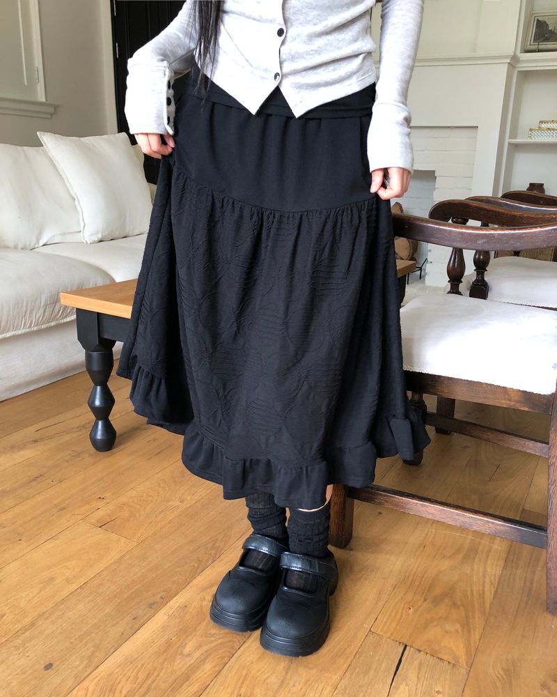 WONDER WONDER（ワンダーワンダー）の「Karong Polka Dot Midi Skirt（Skirts）」