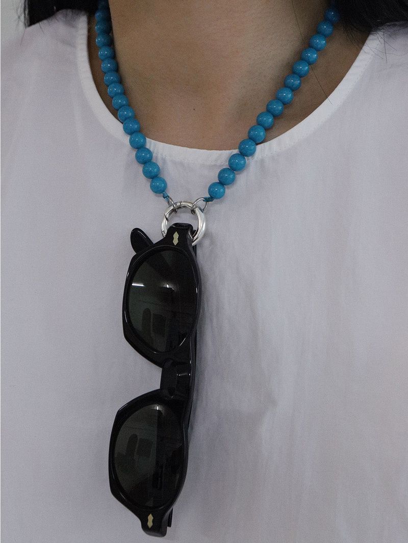 [MADE] Capsule02 Silver Open Pendant Gemstone Necklace _Blue
