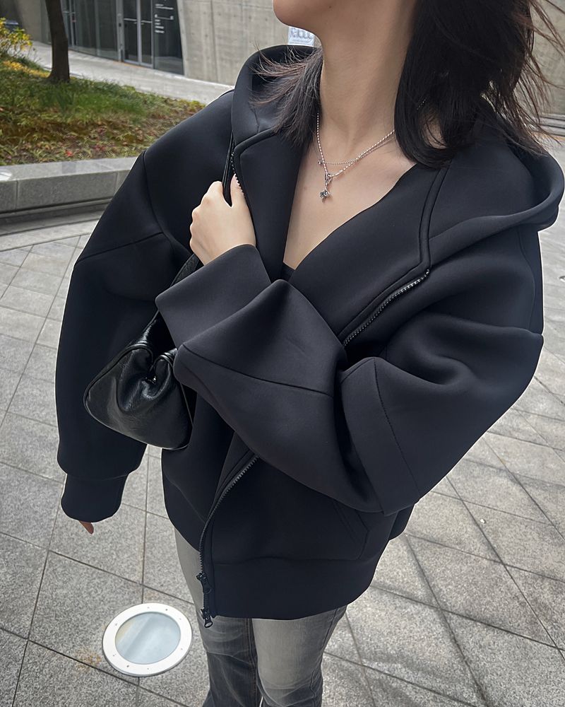 AE BULKY HOODIE ZIPUP_BLACK