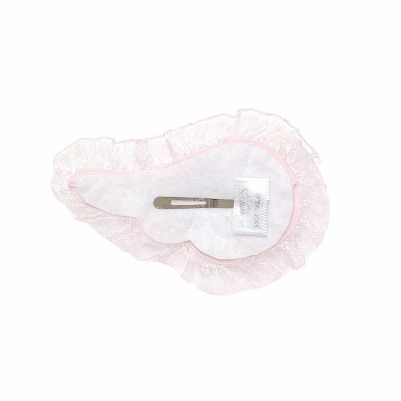 fluffy hair clip-ribbon angel(white)