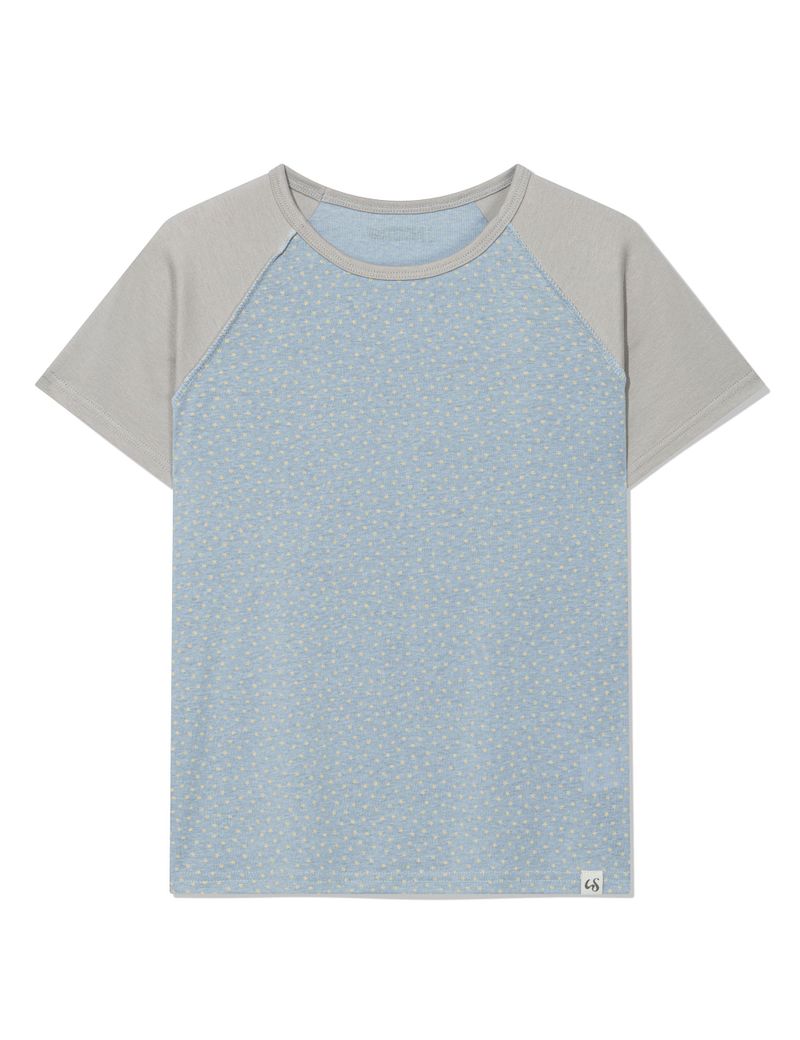STAR CONTRAST RAGLAN T-SHIRT(BLUE)
