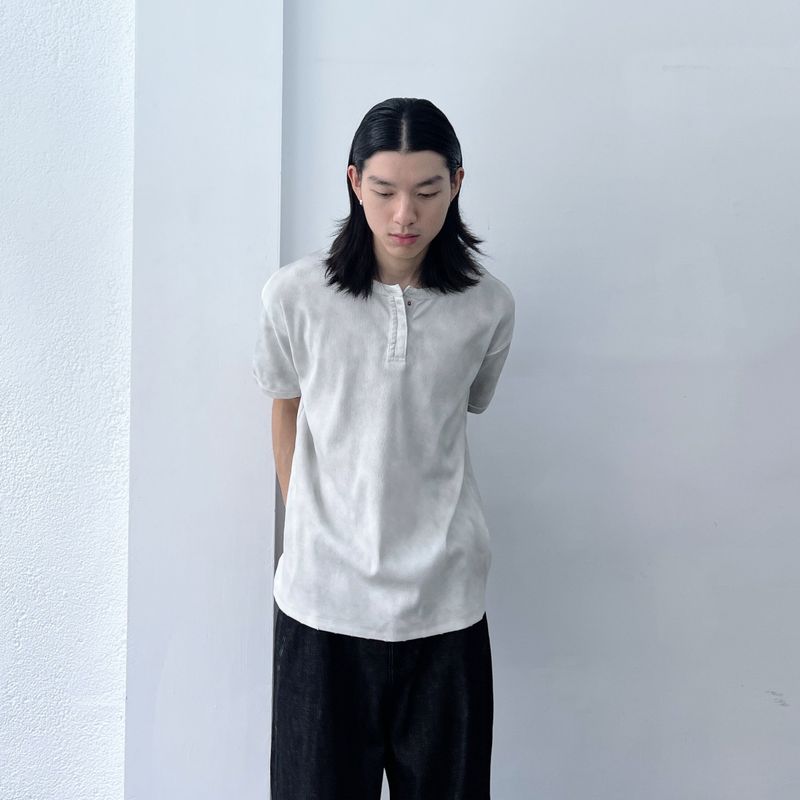 Faded Henley Short Sleeve Tee