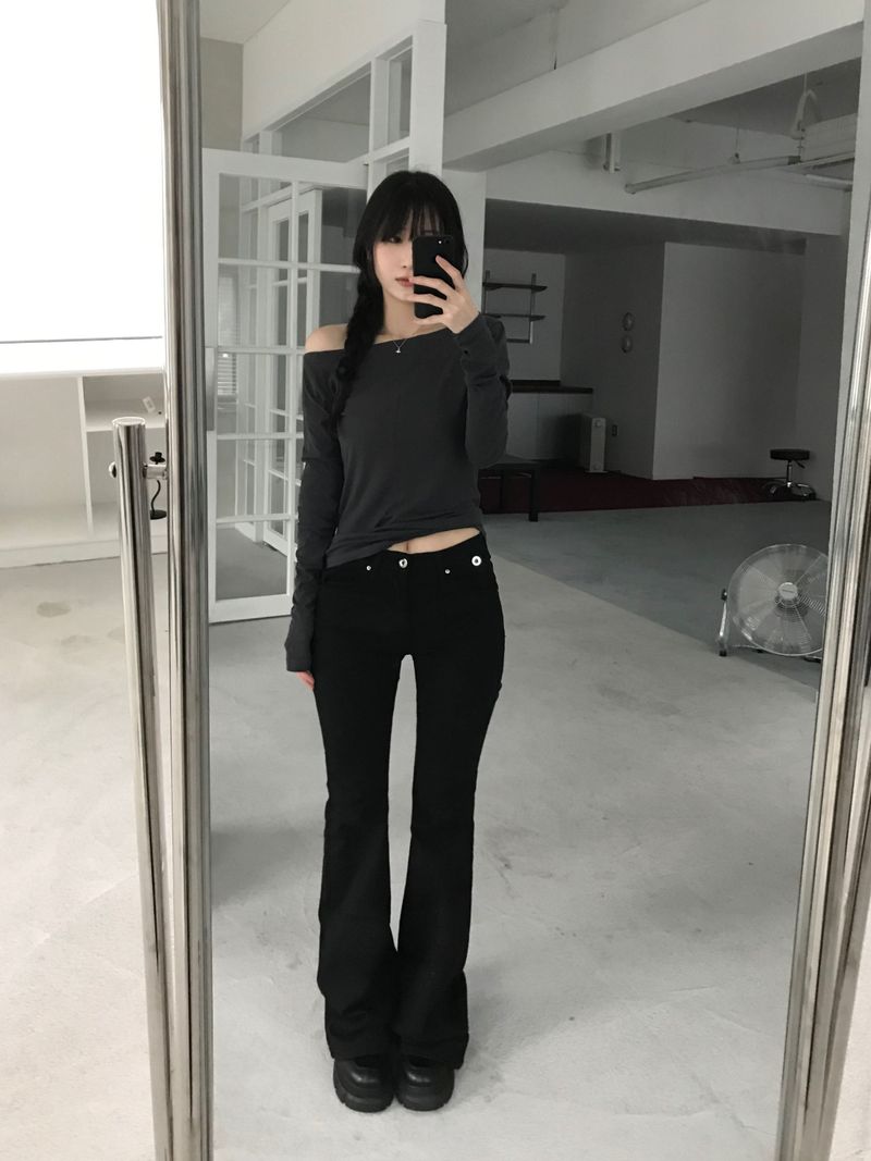 Lux cotton bootcut pants (2 colors)