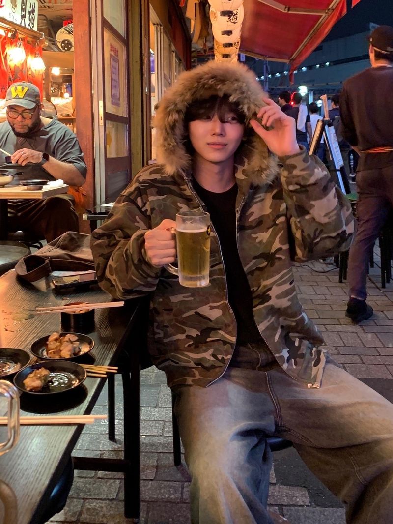 Kitsune Camo Hooded Zip-Up Jumper