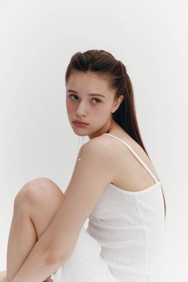Wave Flare Dress Ivory
