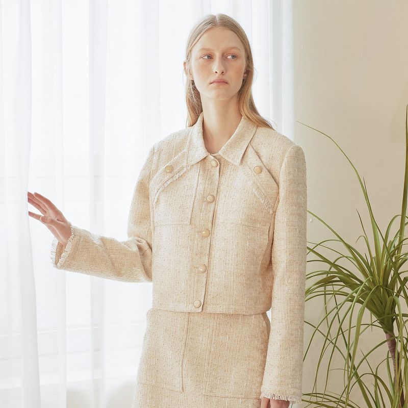 [LINE] Tweed Line Jacket (Beige)
