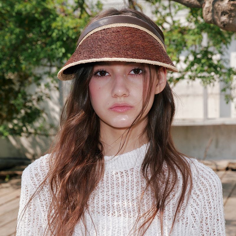 Diana Raphia Sun Visor (Brown)