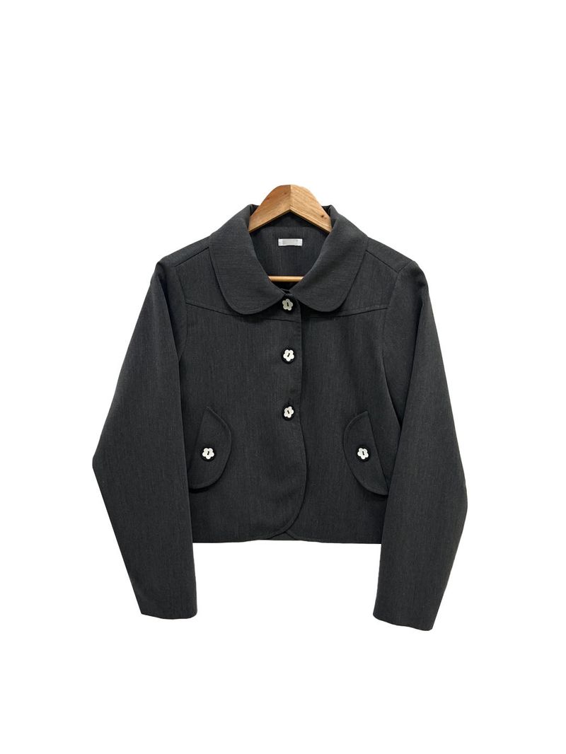 flower button jacket