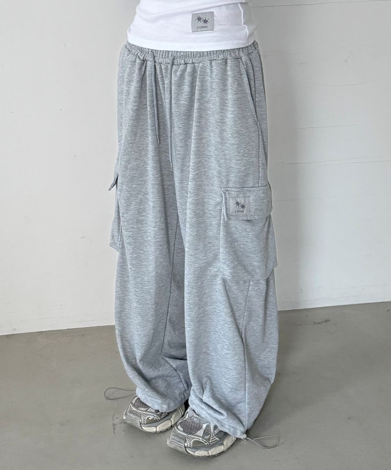 LARGIO CARGO WIDE SWEAT PANTS (3COLOR)