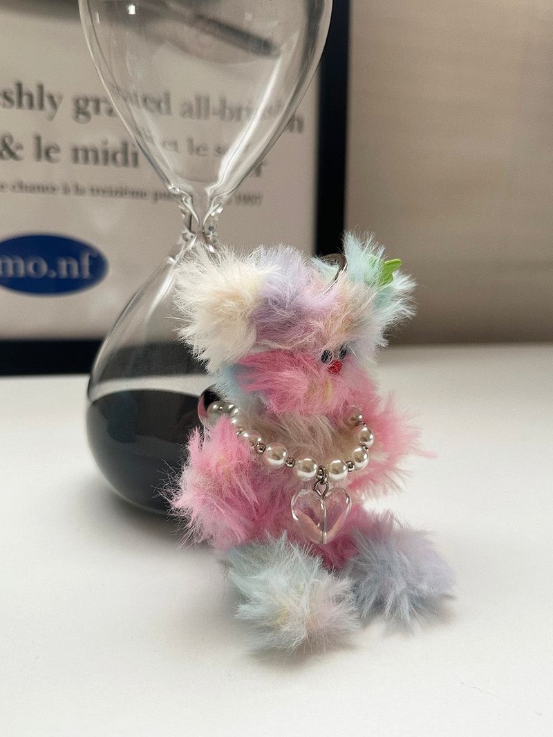 [Hand made] Fluffy bear key ring (5color)