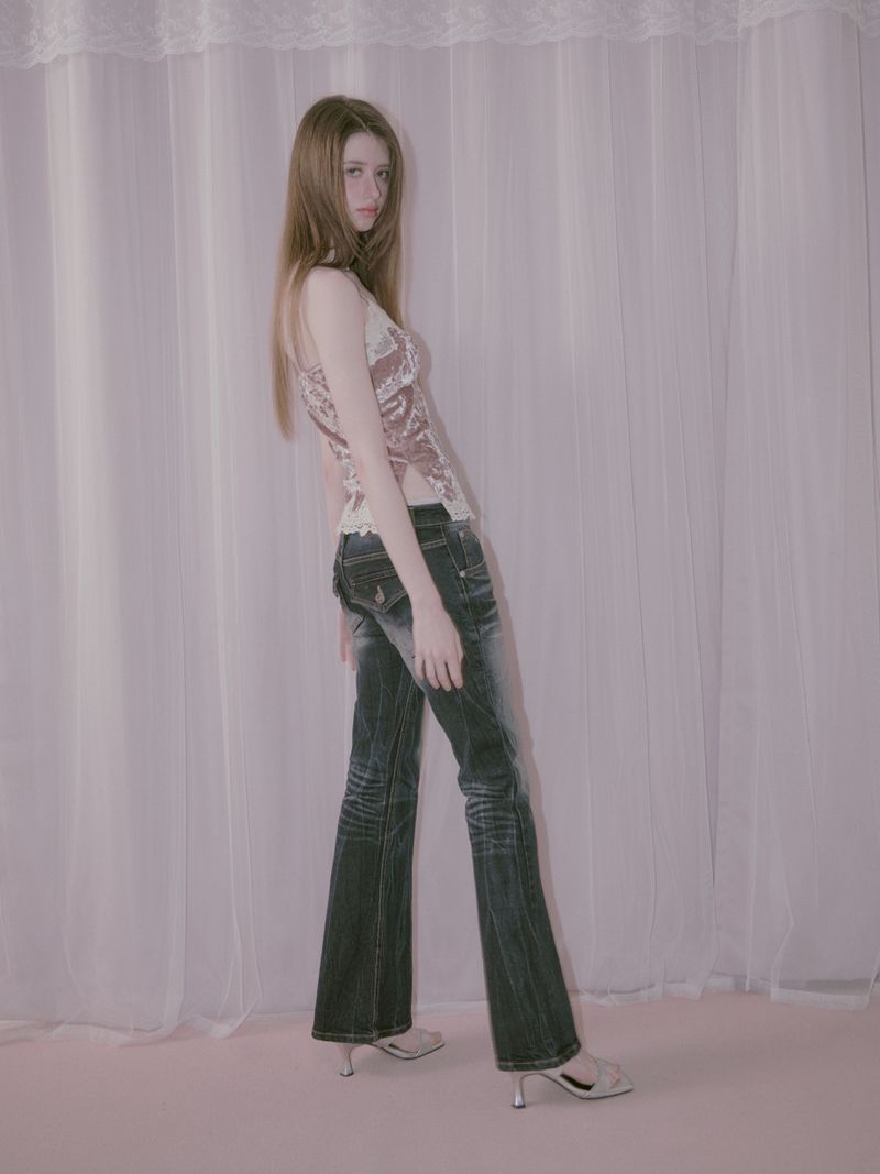 Velvet Lace Sleeveless Pink
