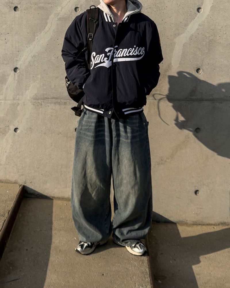 Sanver Lettering Varsity Padding Jumper