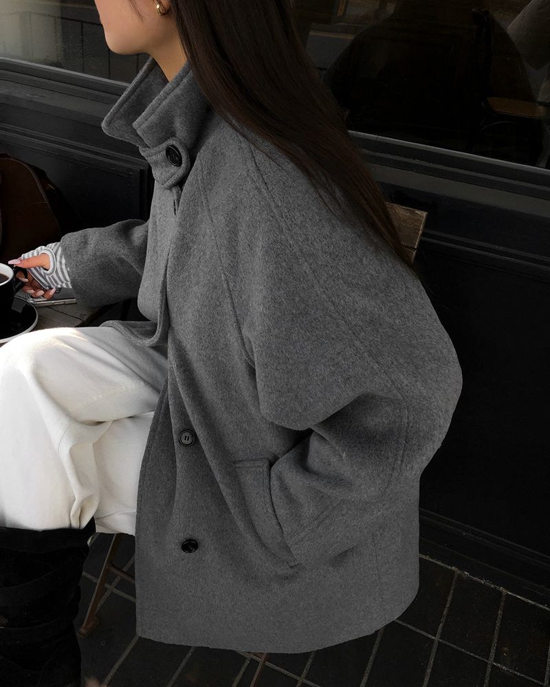 [ORIGINAL] HOLES HIGH NECK MEDIUM COAT
