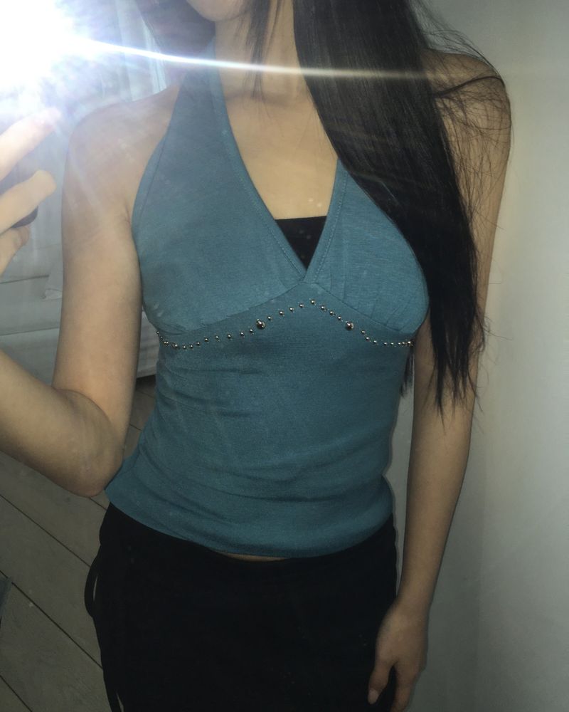 WONDER WONDER（ワンダーワンダー）の「Hookin Studded Halter Neck Sleeveless Top（Tops）」