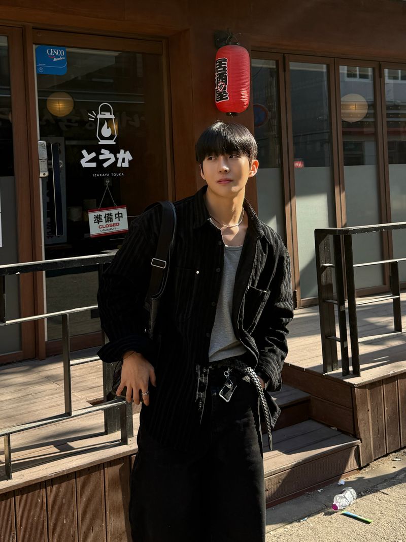 Black coated denim pants