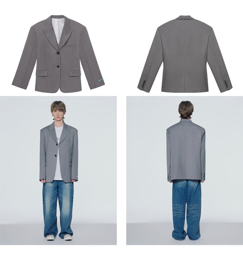 Oversized single-breasted jacket