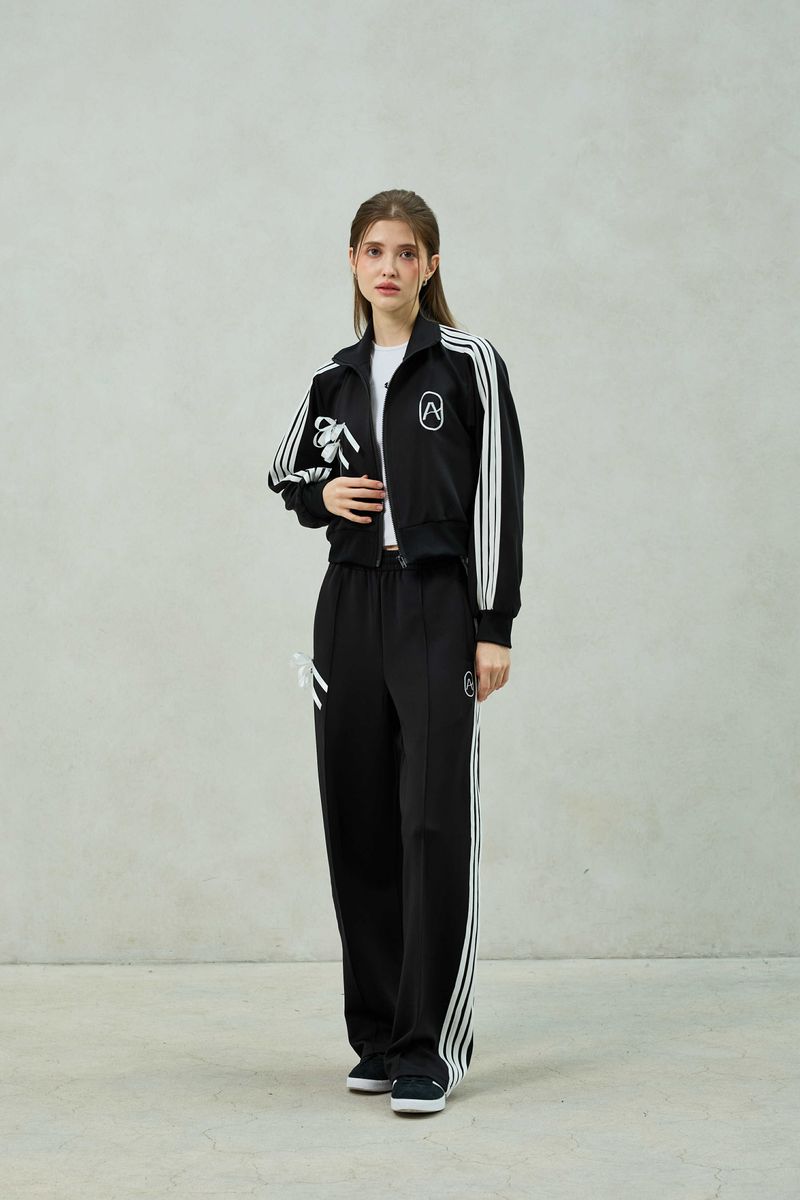 RIBBON JERSEY TRACK TOP / BLACK