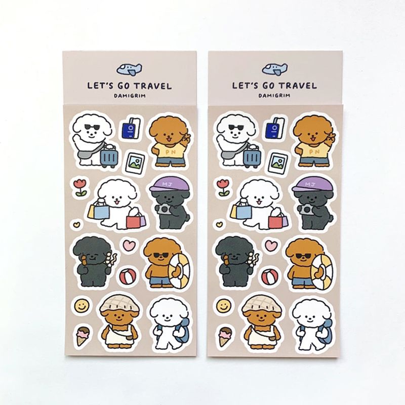 【1+1 SET】  Let's Go Travel Sticker