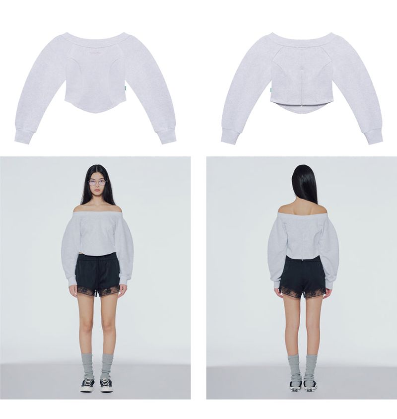 Off-the-shoulder sweatshirt
