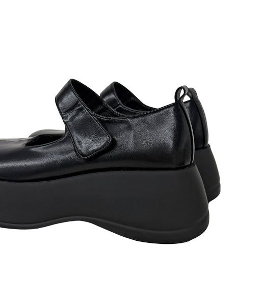 6cm Round Platform Sole Mary Jane Loafers