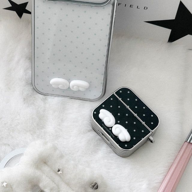 Key Charms SET✨ 3D Angel Wing Dot Airpods Case